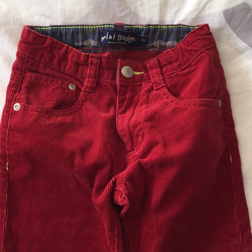 Red Mini Boden Corduroy Pants